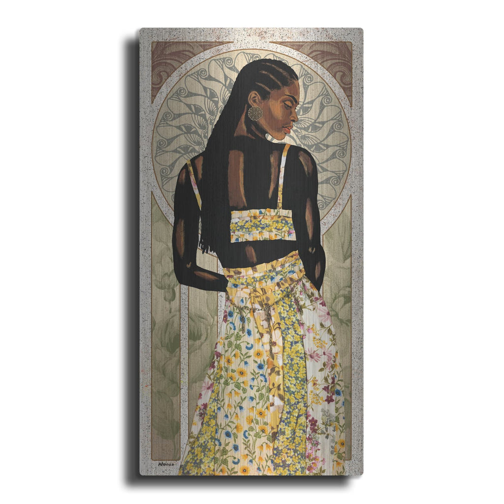 'Natural Beauty In Gold 2' by Alonzo Saunders – Metal Wall Art