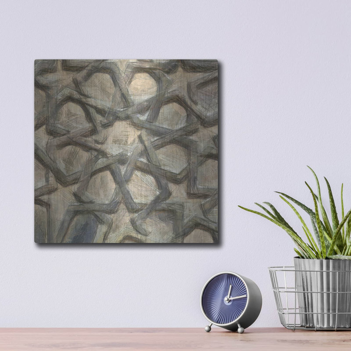 'Ornamental Design 4' by Alonzo Saunders – Metal Wall Art, 12x12 room view