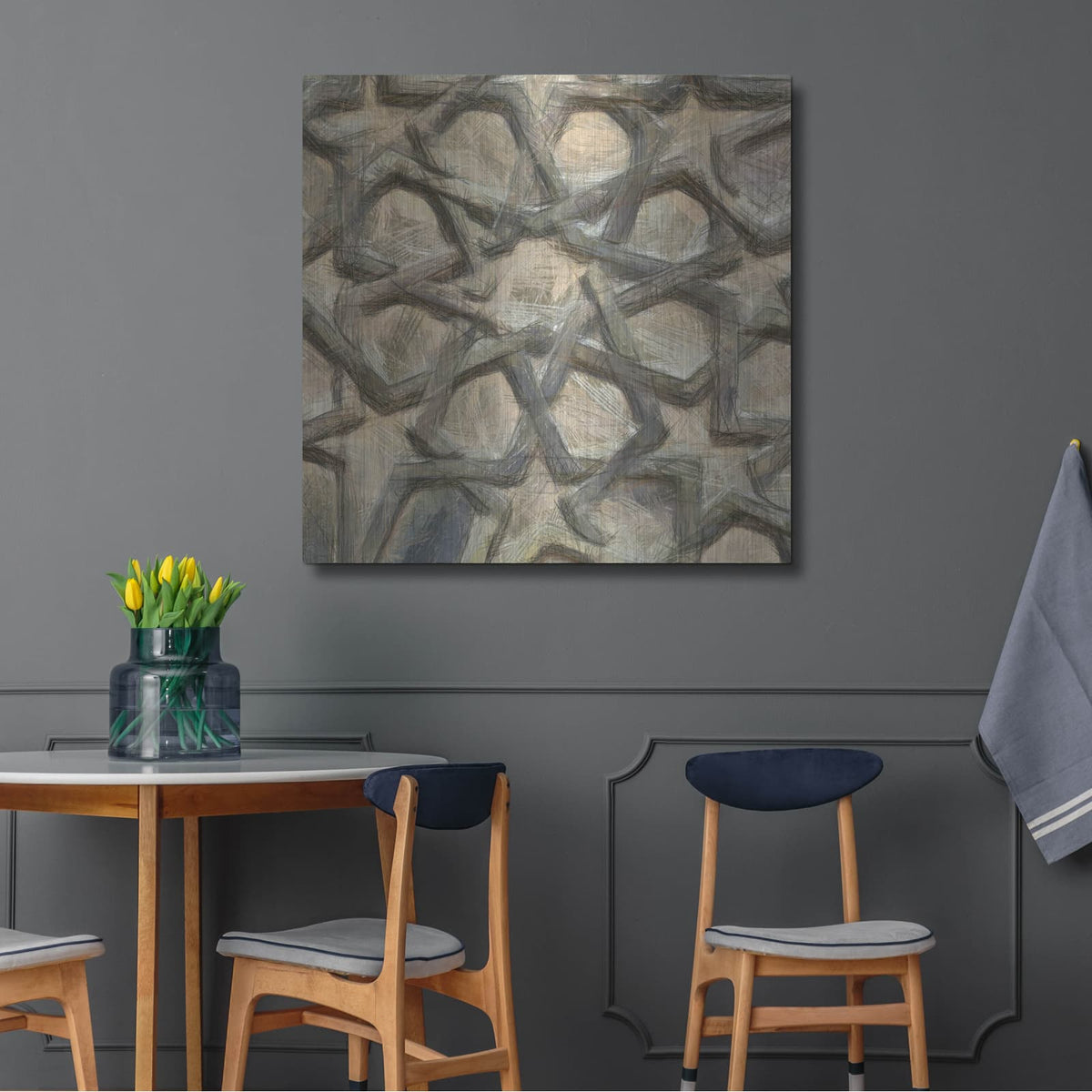 'Ornamental Design 4' by Alonzo Saunders – Metal Wall Art, 36x36 room view