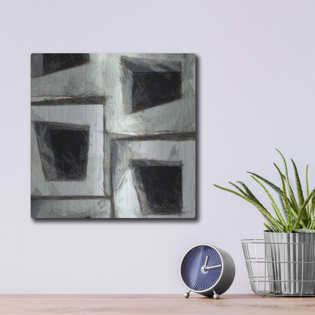 'Sketchy Blocks 2' by Alonzo Saunders – Metal Wall Art, 12x12 room view