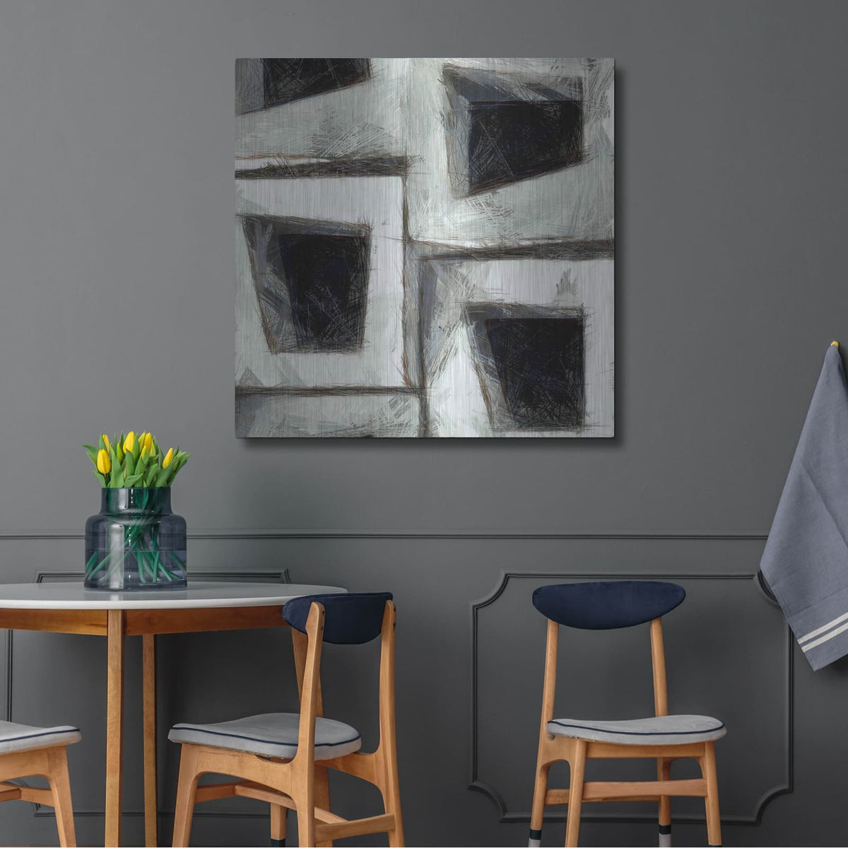 'Sketchy Blocks 2' by Alonzo Saunders – Metal Wall Art, 36x36 room view