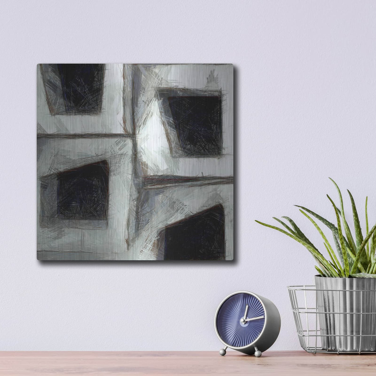 'Sketchy Blocks 3' by Alonzo Saunders – Metal Wall Art, 12x12 room view
