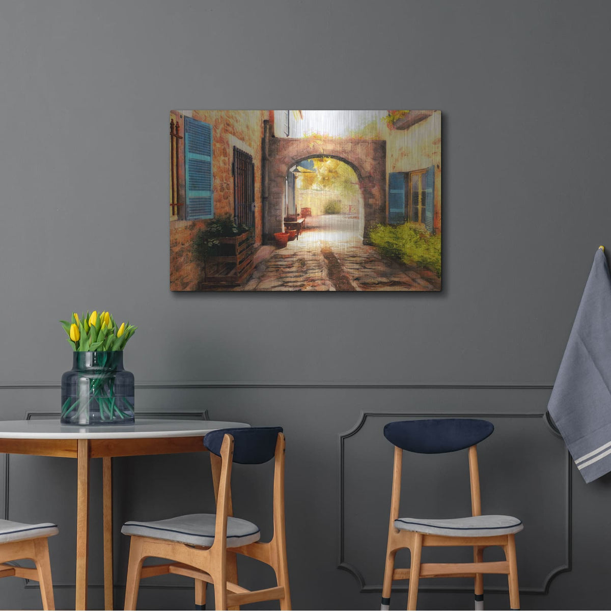 'The Village Archway' by Alonzo Saunders – Metal Wall Art, 36x24 room view