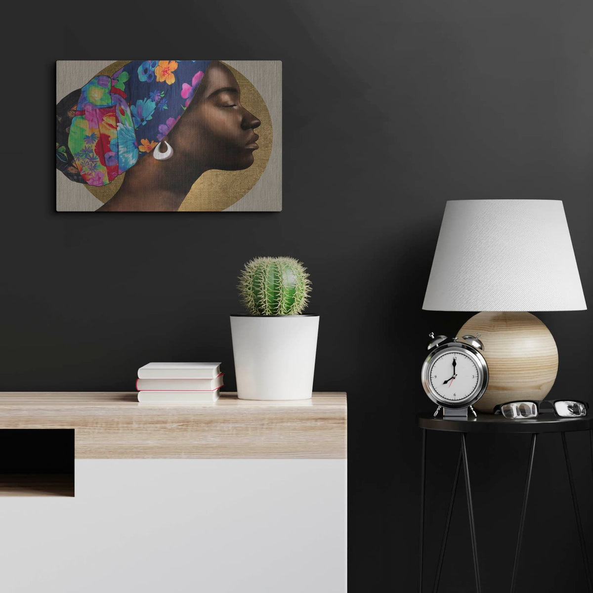 'Golden Lady 1' by Alonzo Saunders – Metal Wall Art, 24x16 room view