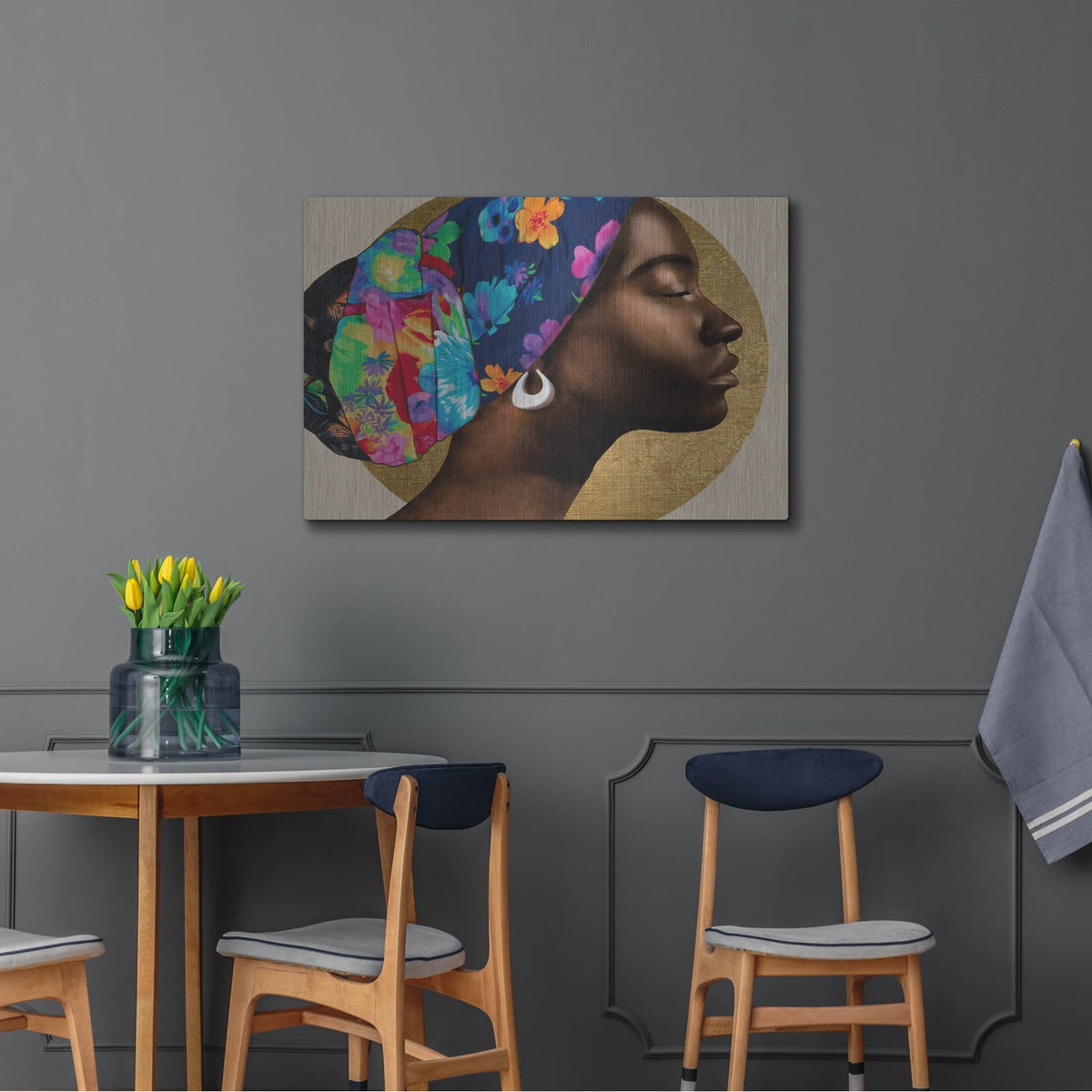 'Golden Lady 1' by Alonzo Saunders – Metal Wall Art, 36x24 room view