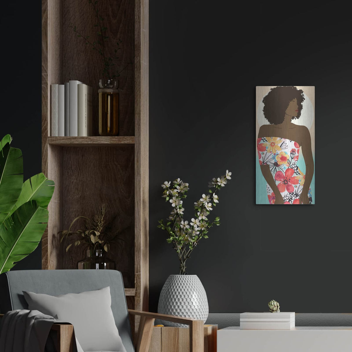 'You Go Woman 2' by Alonzo Saunders – Metal Wall Art, 12x24 room view