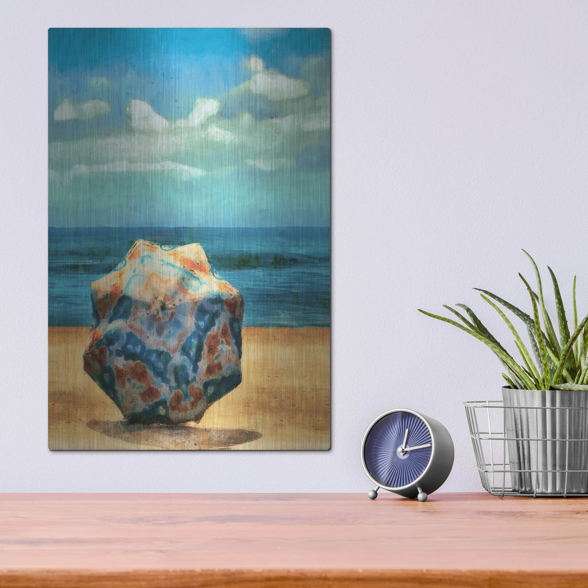 'Beach Umbrella 3' by Alonzo Saunders – Metal Wall Art, 12x16 room view