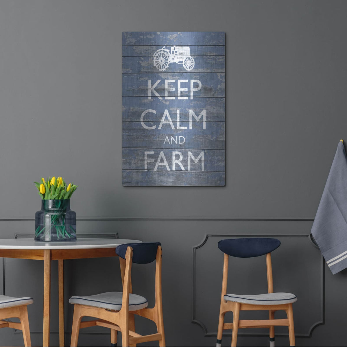 'Keep Calm & Farm 1' by Alonzo Saunders – Metal Wall Art, 24x36 room view