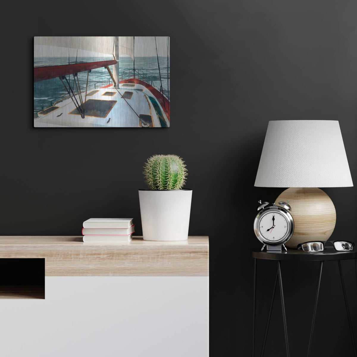 'Sailing The Seas 1' by Alonzo Saunders – Metal Wall Art, 24x16 room view