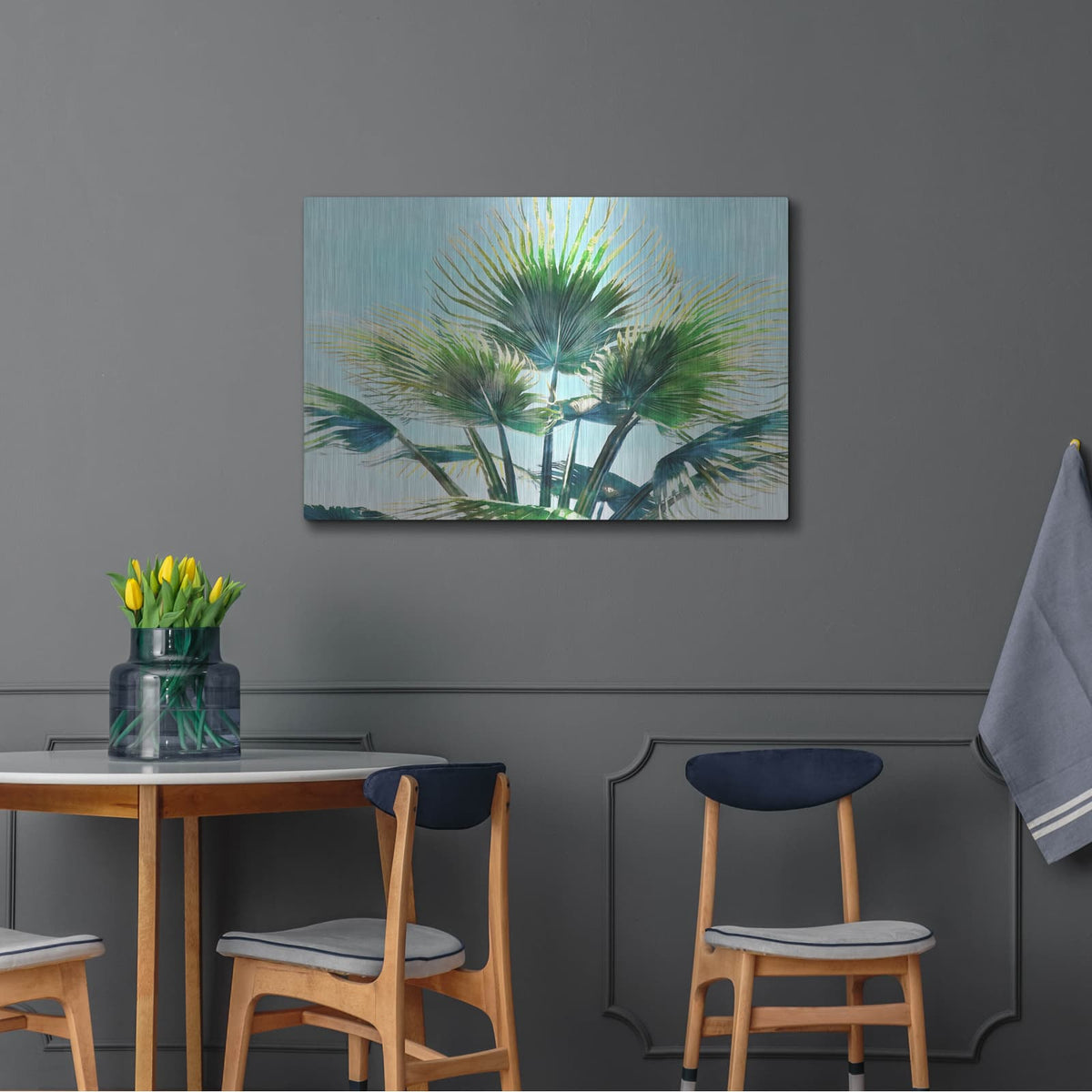 'Pleasant Palms 2' by Alonzo Saunders – Metal Wall Art, 36x24 room view