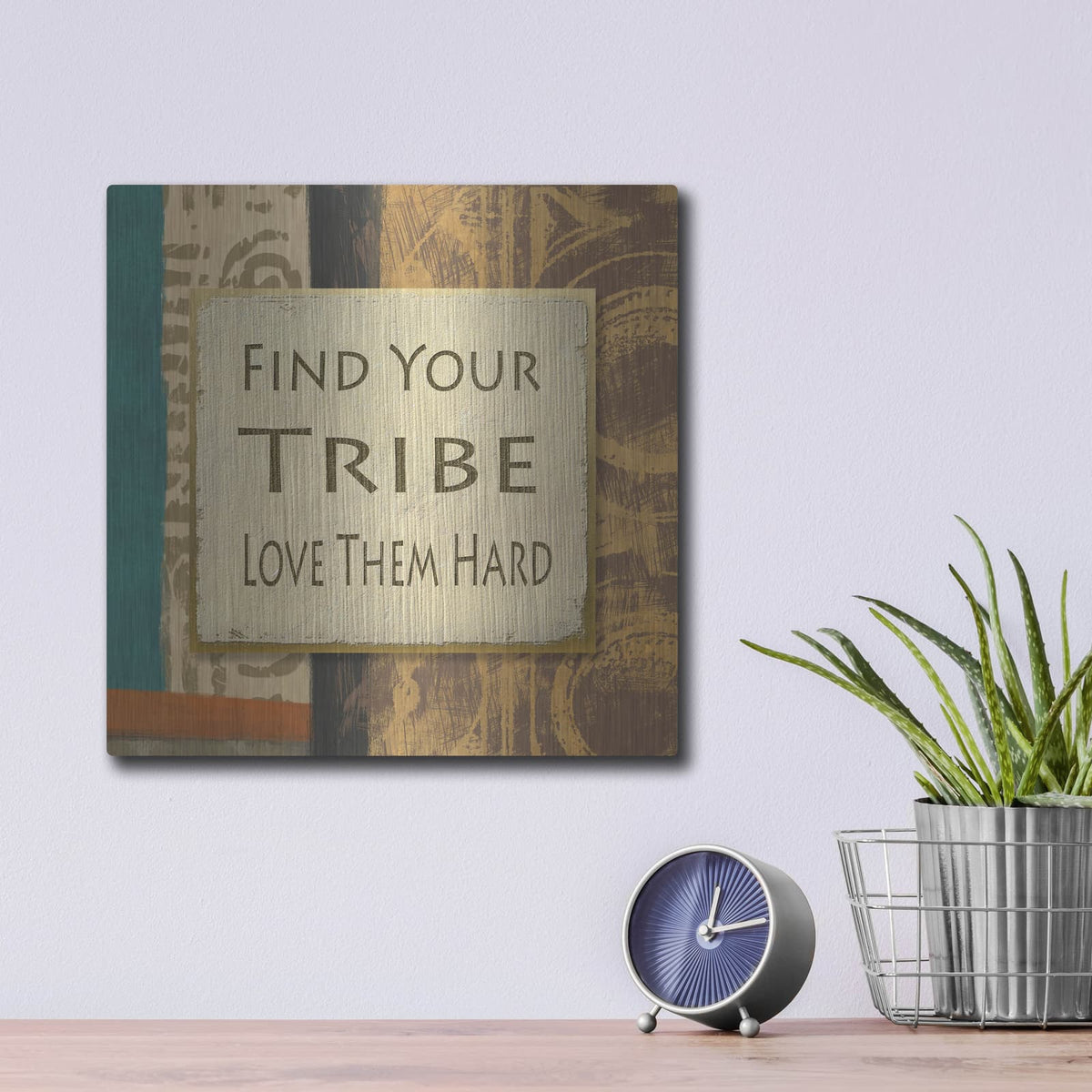'Tribe 1' by Alonzo Saunders – Metal Wall Art, 12x12 room view