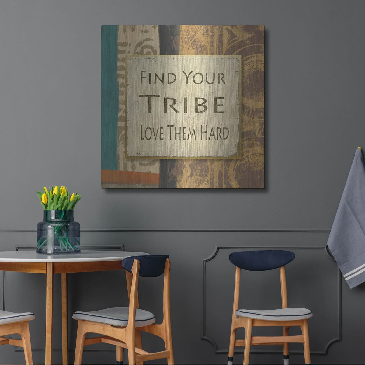 'Tribe 1' by Alonzo Saunders – Metal Wall Art, 36x36 room view