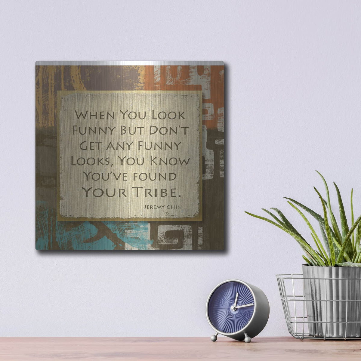 'Tribe 3' by Alonzo Saunders – Metal Wall Art, 12x12 room view