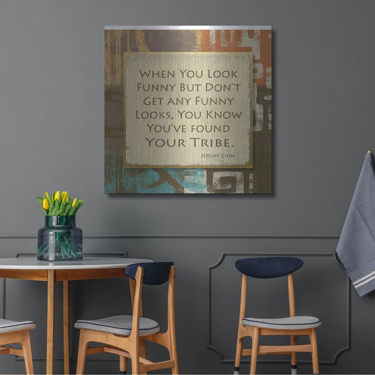 'Tribe 3' by Alonzo Saunders – Metal Wall Art, 36x36 room view