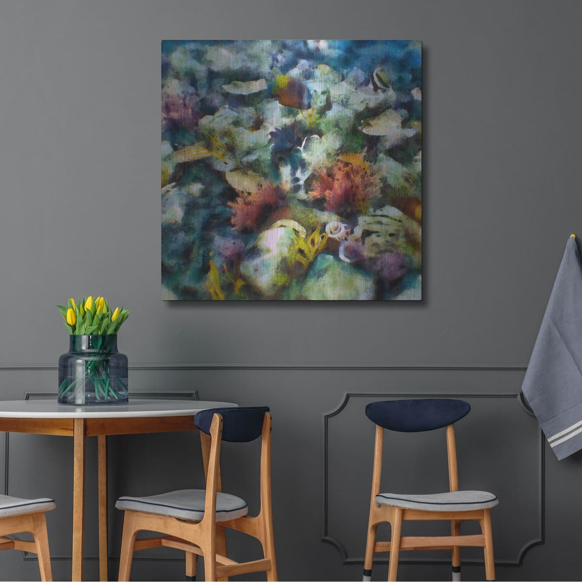 'Sea Life 1' by Alonzo Saunders – Metal Wall Art, 36x36 room view