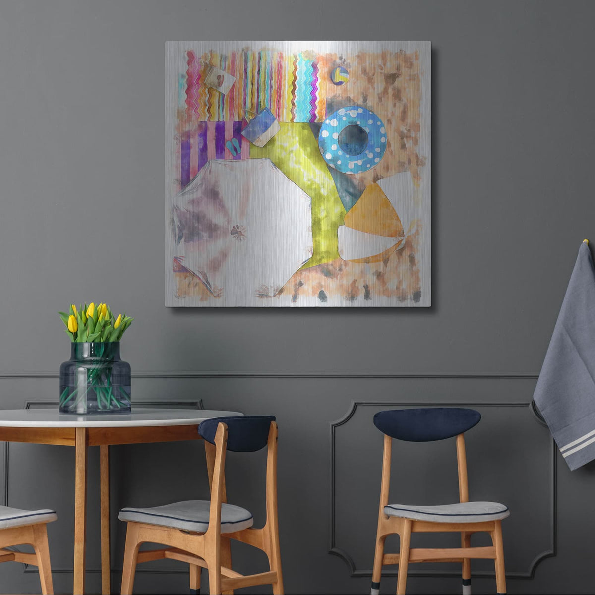 'Bird's Eye Beach 1' by Alonzo Saunders – Metal Wall Art, 36x36 room view