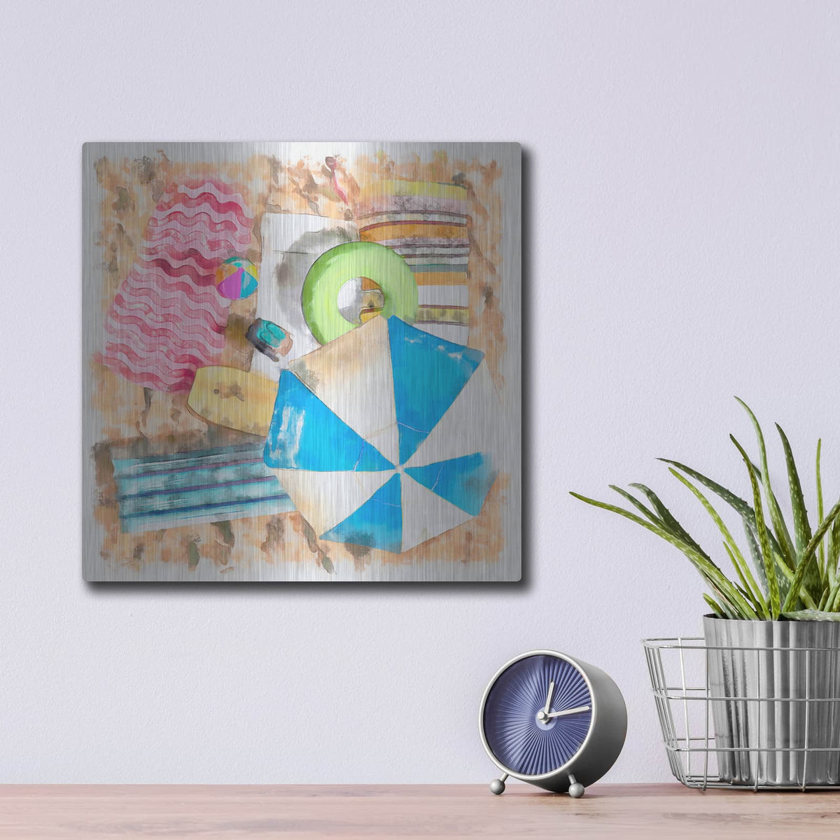 'Bird's Eye Beach 2' by Alonzo Saunders – Metal Wall Art, 12x12 room view