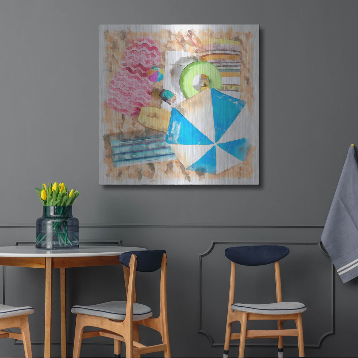 'Bird's Eye Beach 2' by Alonzo Saunders – Metal Wall Art, 36x36 room view