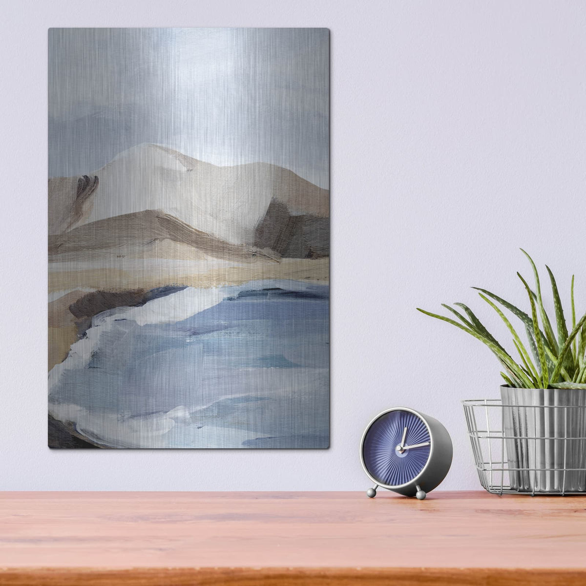 'Calm Blue Coast 2' by Annie Warren – Metal Wall Art, 12x16 room view