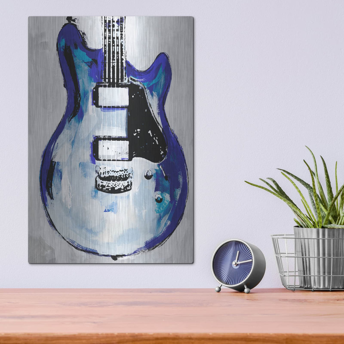 'Electric Blues 2' by Annie Warren – Metal Wall Art, 12x16 room view