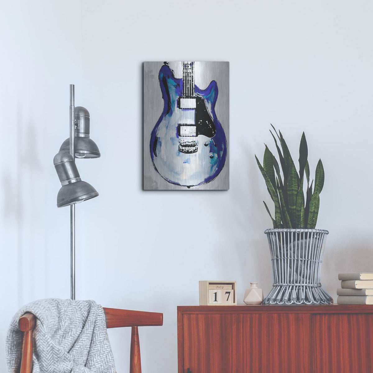 'Electric Blues 2' by Annie Warren – Metal Wall Art, 16x24 room view