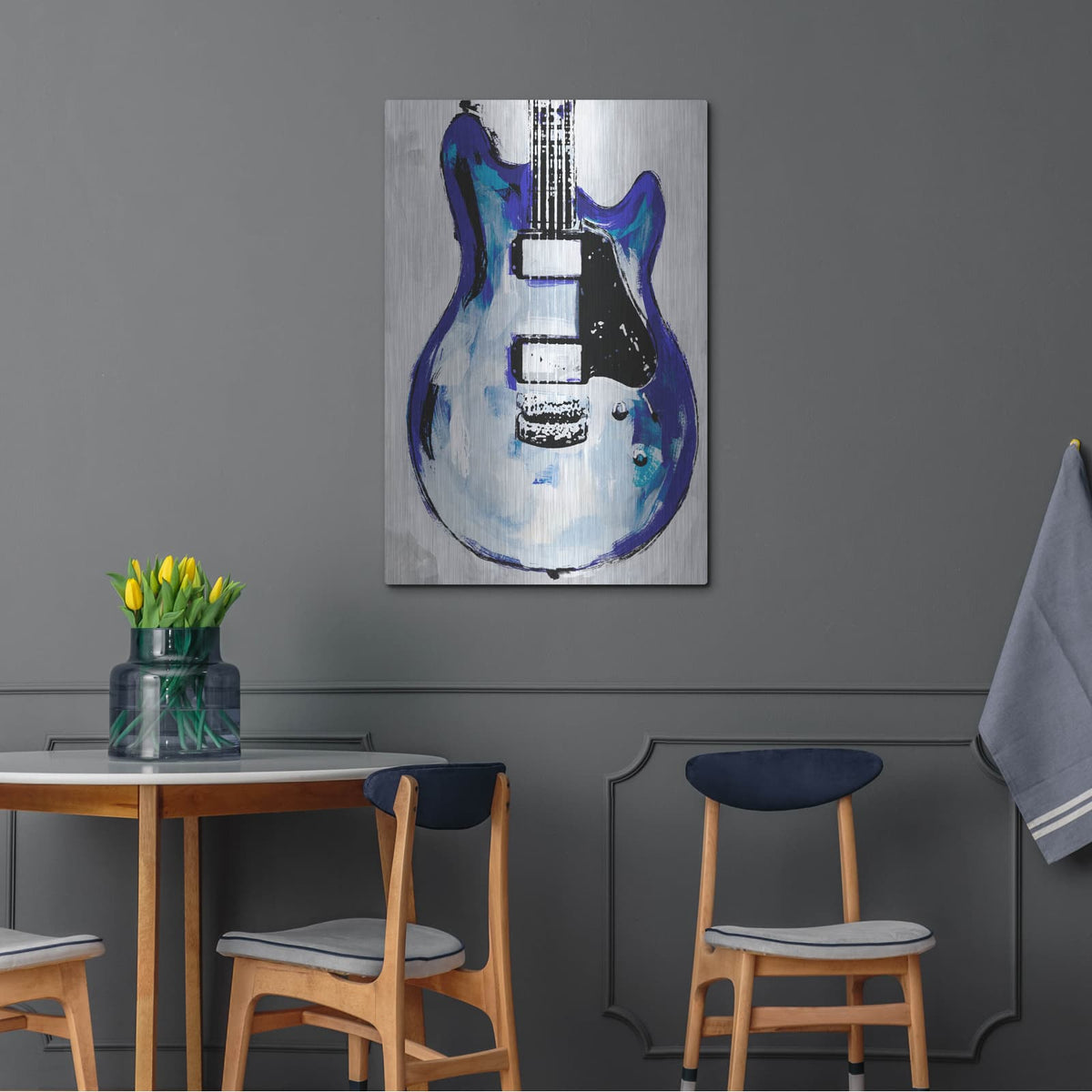 'Electric Blues 2' by Annie Warren – Metal Wall Art, 24x36 room view