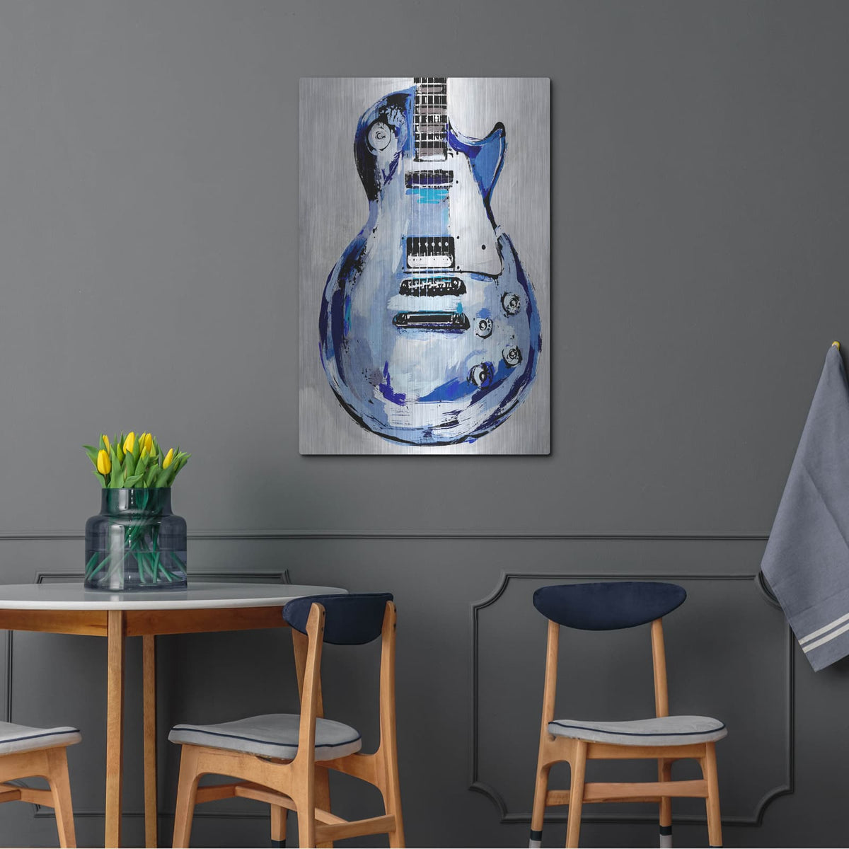 'Electric Blues 3' by Annie Warren – Metal Wall Art, 24x36 room view