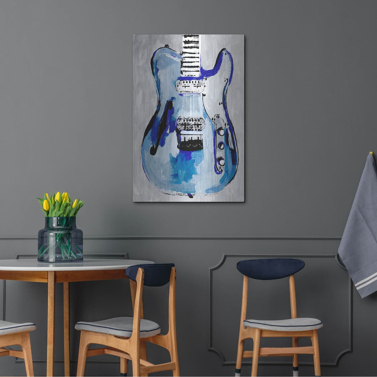 'Electric Blues 4' by Annie Warren – Metal Wall Art, 24x36 room view