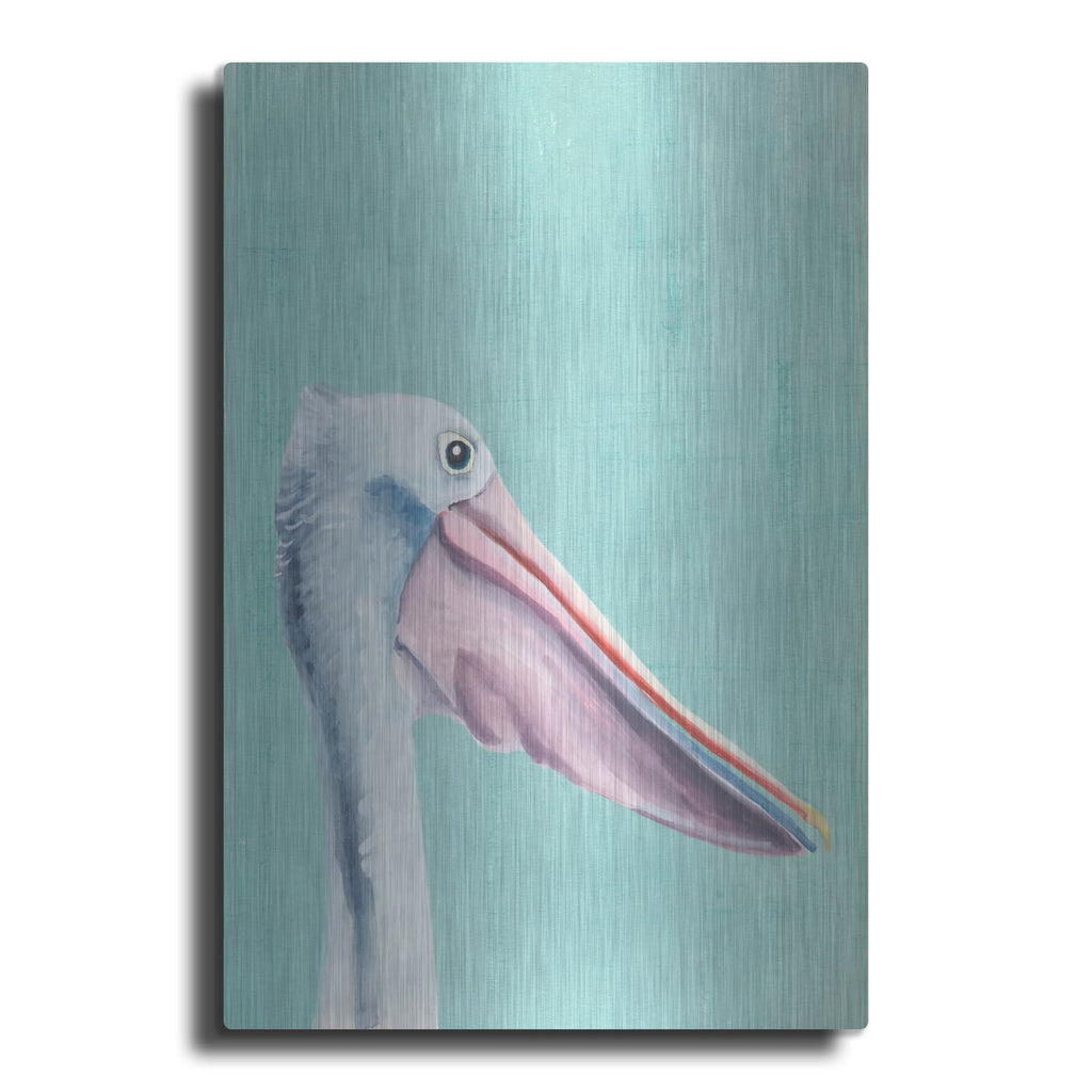'Exotic Bird On Blue 3' by Annie Warren – Metal Wall Art