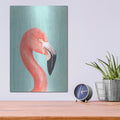 'Exotic Bird On Blue 4' by Annie Warren – Metal Wall Art, 12x16 room view