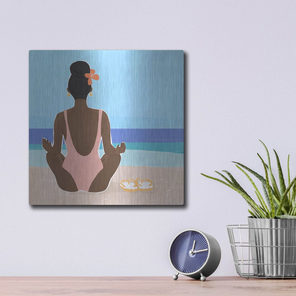 'Ocean Gaze 1' by Annie Warren – Metal Wall Art, 12x12 room view