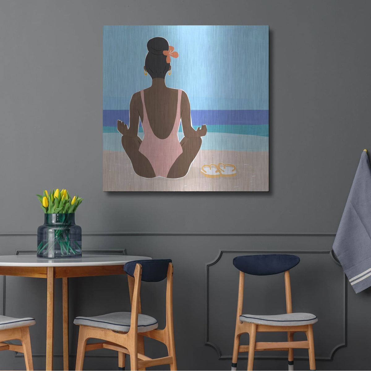'Ocean Gaze 1' by Annie Warren – Metal Wall Art, 36x36 room view
