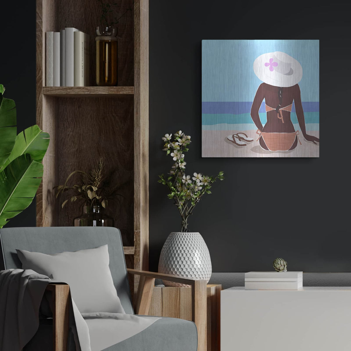 'Ocean Gaze 2' by Annie Warren – Metal Wall Art, 24x24 room view