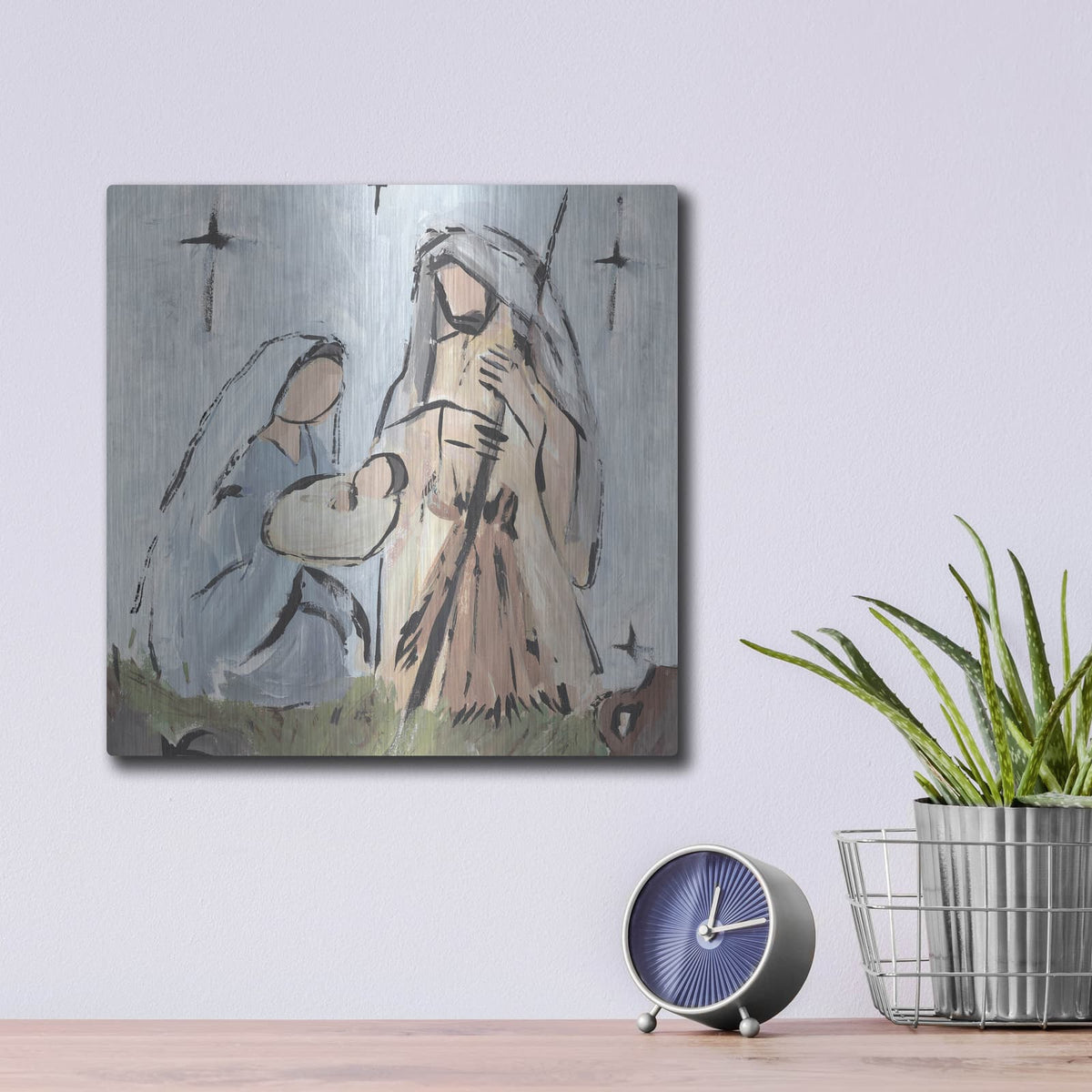 'Starry Nativity 1' by Annie Warren – Metal Wall Art, 12x12 room view