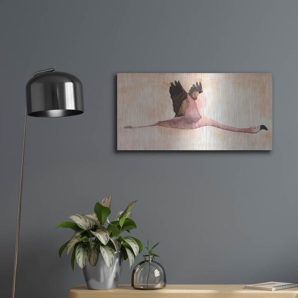 'Touching Down 2' by Annie Warren – Metal Wall Art, 24x12 room view