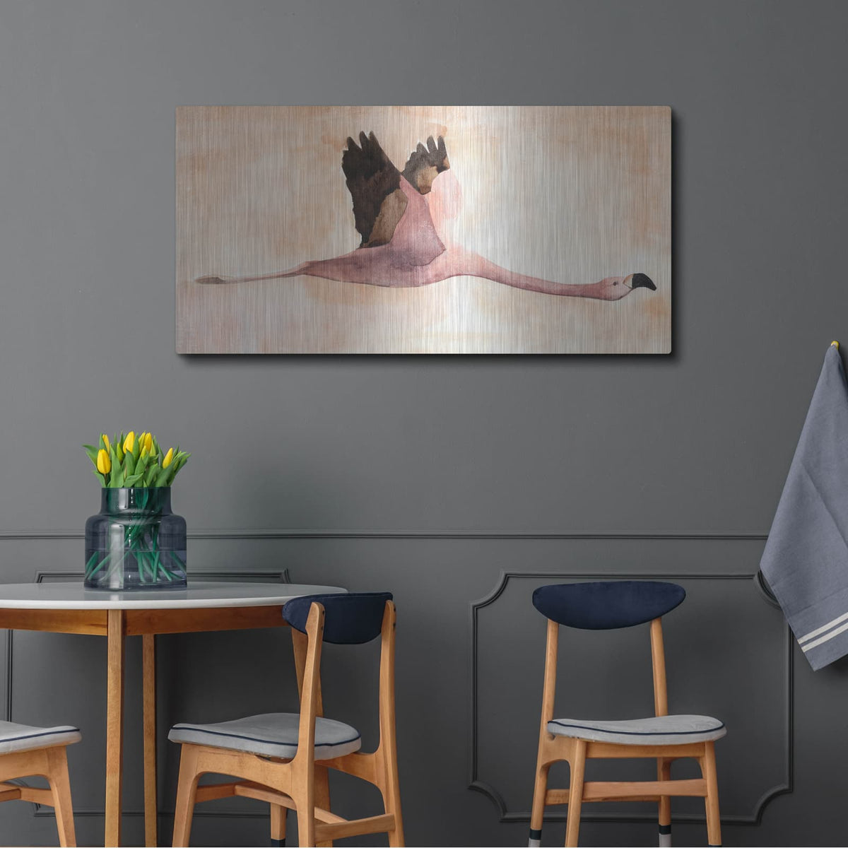 'Touching Down 2' by Annie Warren – Metal Wall Art, 48x24 room view