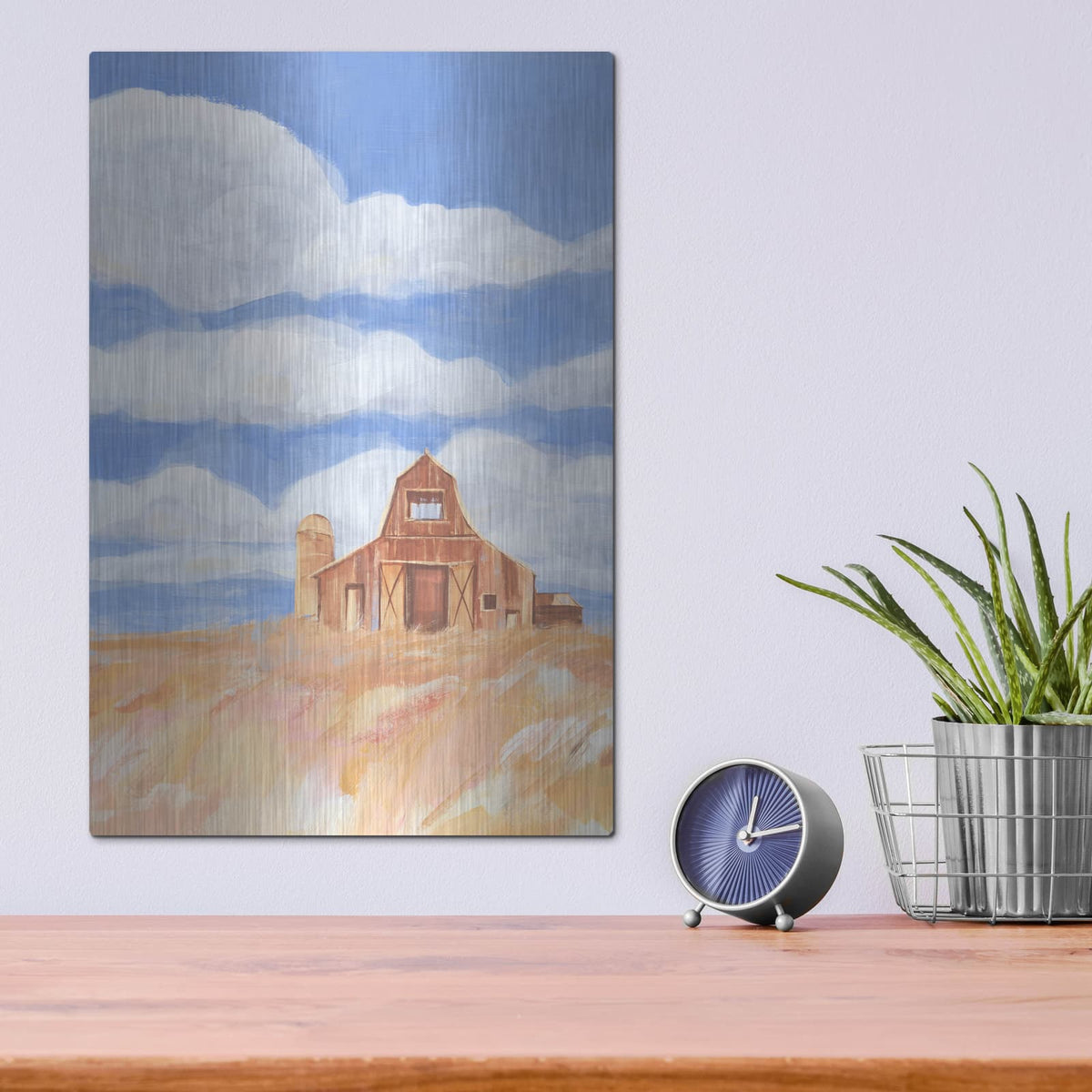 'Wheatfield Barn 1' by Annie Warren – Metal Wall Art, 12x16 room view
