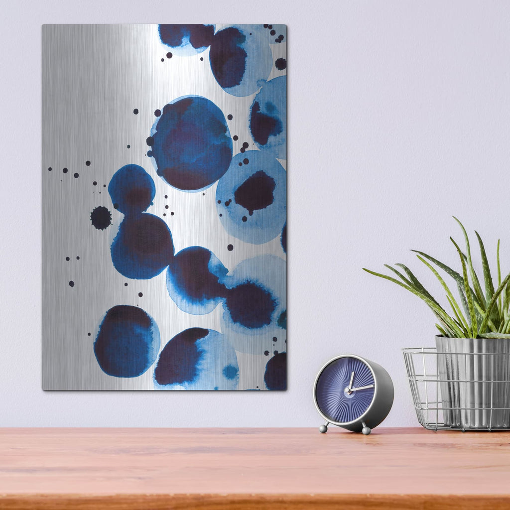 'Blue Drops 2' by Annie Warren – Metal Wall Art, 12x16 room view