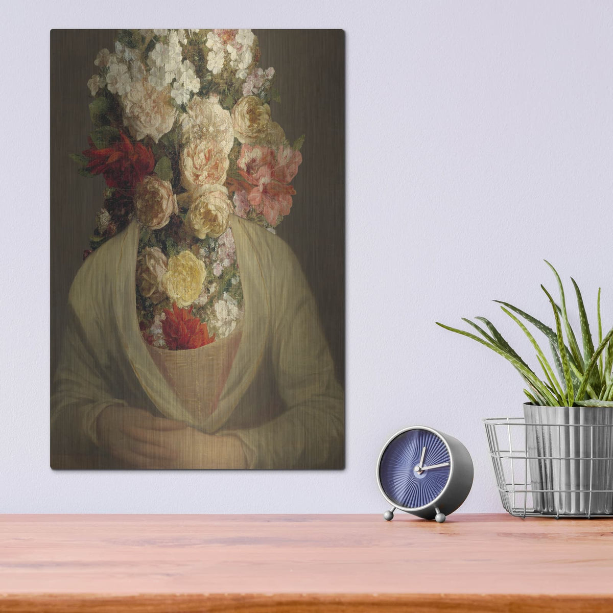 'Portrait In Bloom 1' by Annie Warren – Metal Wall Art, 12x16 room view