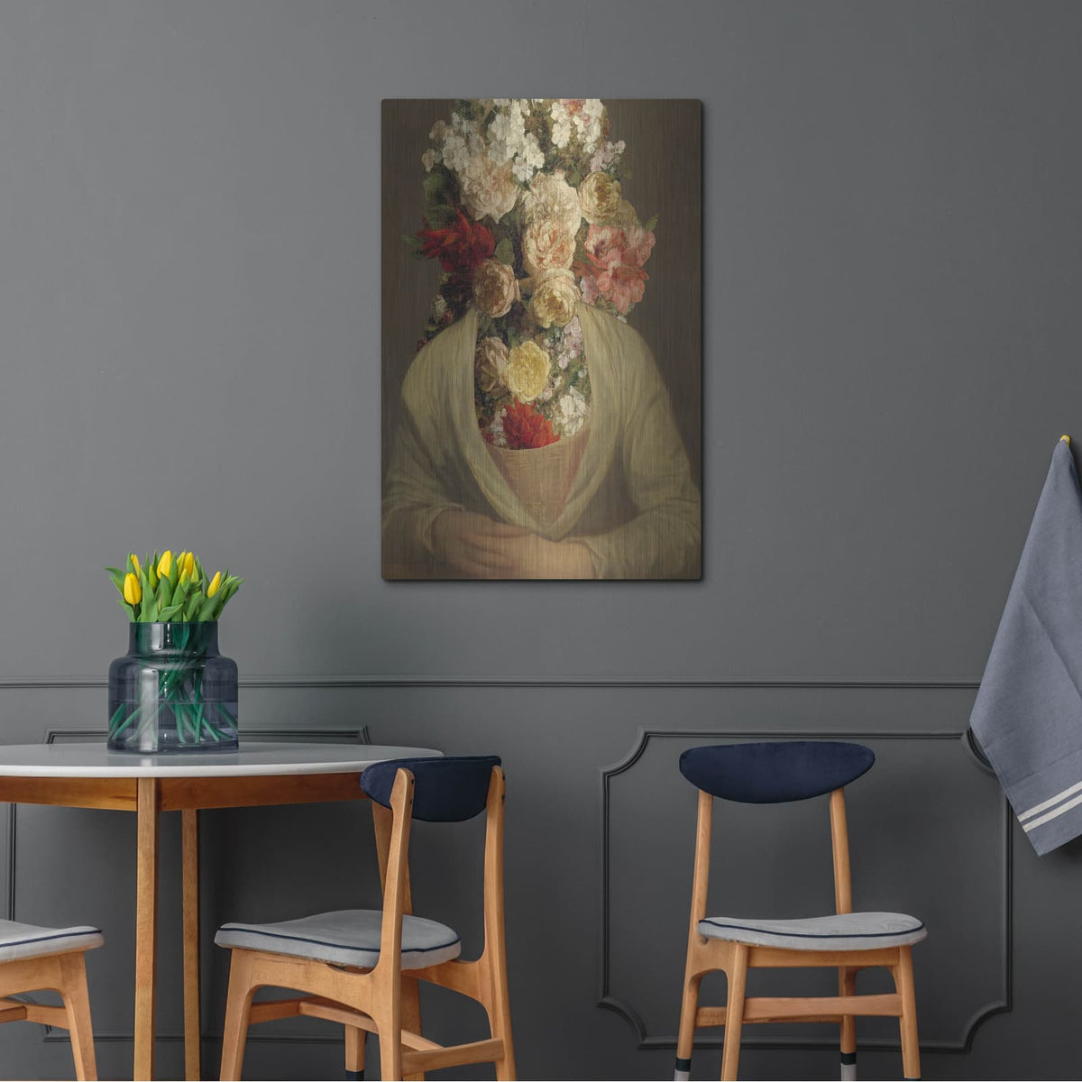 'Portrait In Bloom 1' by Annie Warren – Metal Wall Art, 24x36 room view