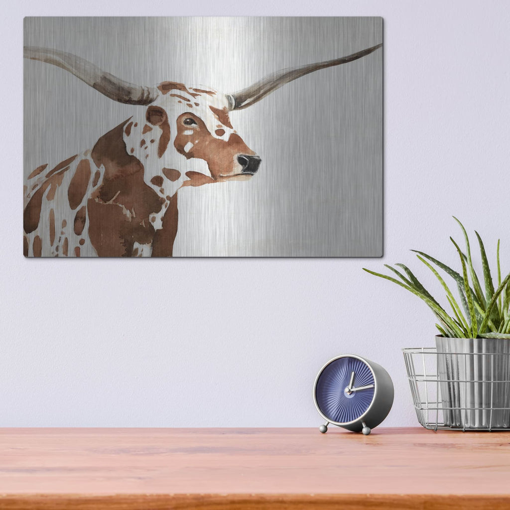 'Spotted Steer 4' by Annie Warren – Metal Wall Art, 16x12 room view