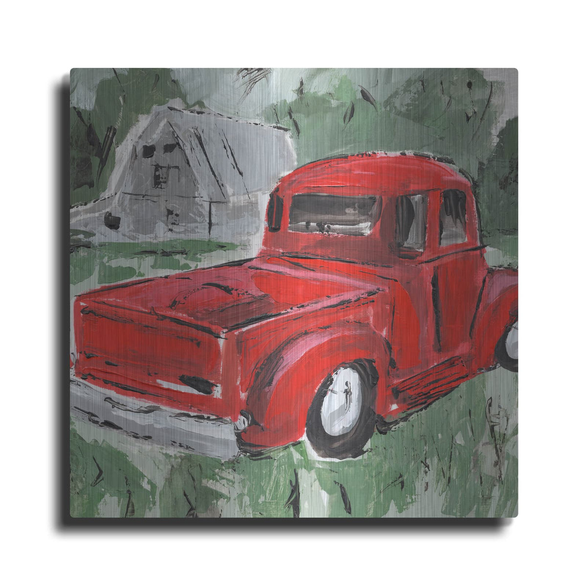 'Big Red Truck 1' by Annie Warren – Metal Wall Art