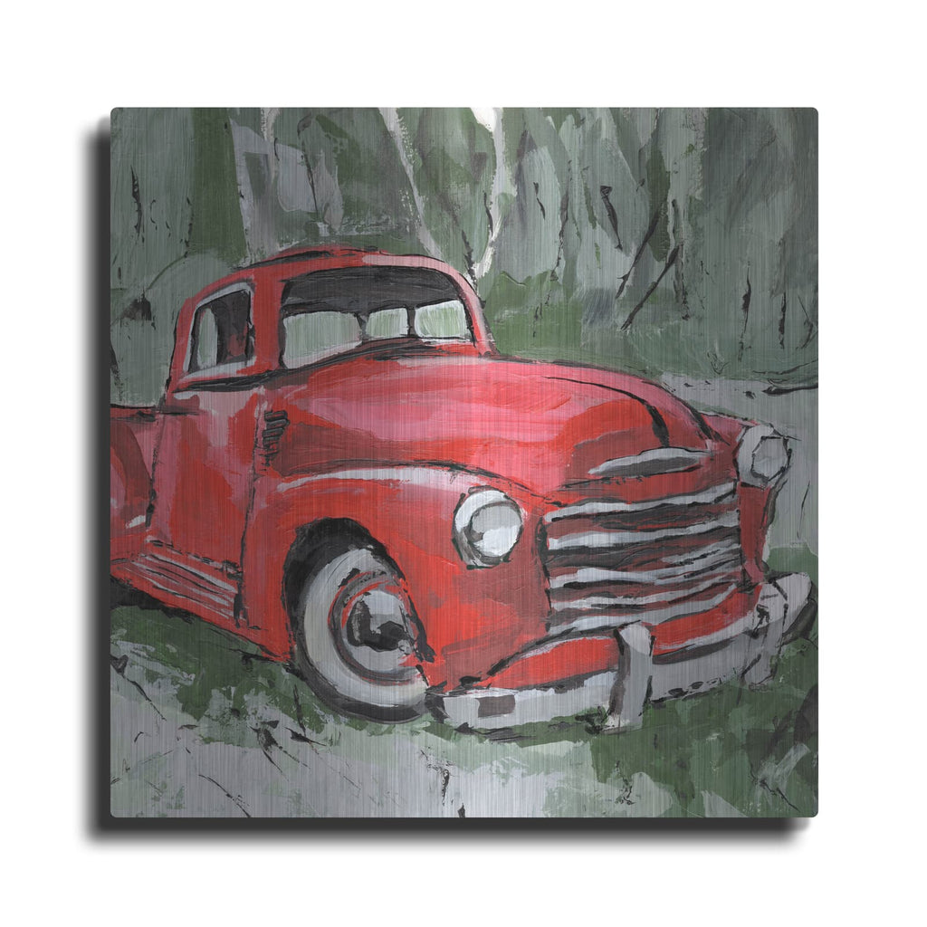 'Big Red Truck 3' by Annie Warren – Metal Wall Art