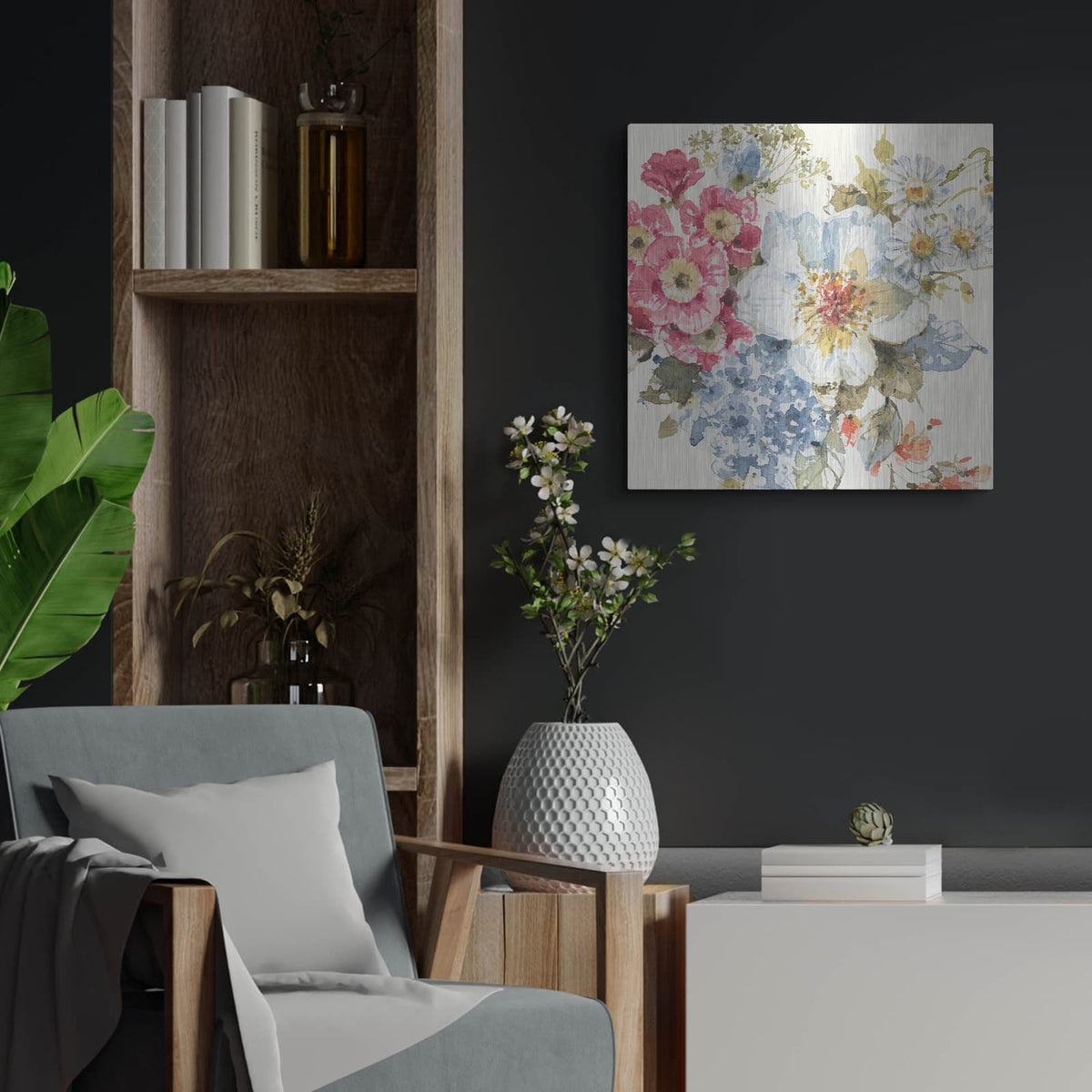 'Summer Garden III' by Lisa Audit – Metal Wall Art, 24x24 room view