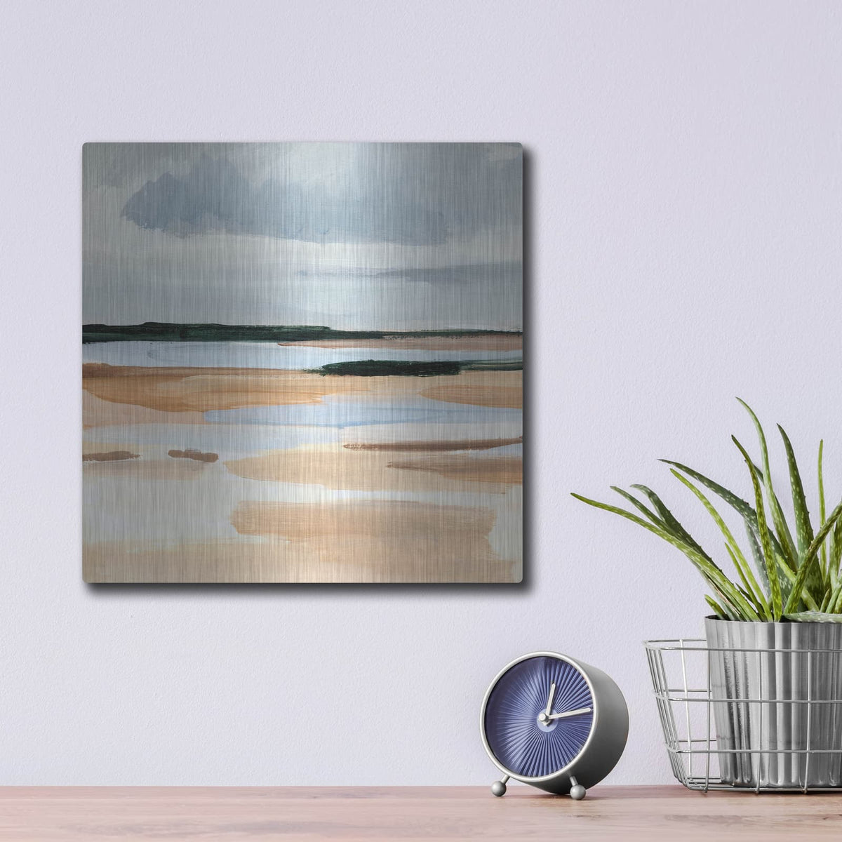 'Flaxen Coast 2' by Annie Warren – Metal Wall Art, 12x12 room view