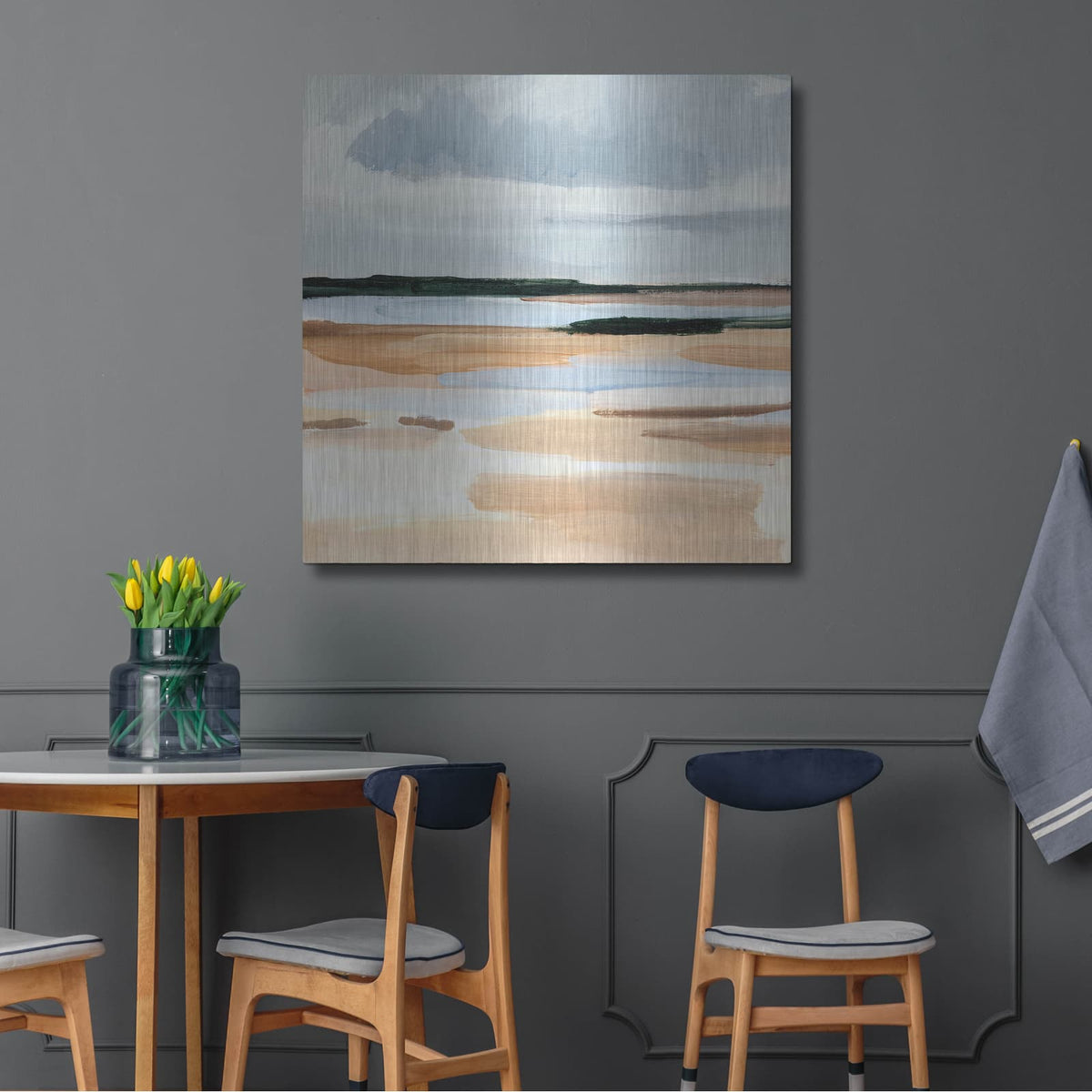 'Flaxen Coast 2' by Annie Warren – Metal Wall Art, 36x36 room view