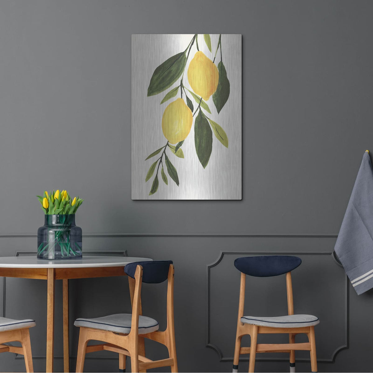 'Lemon Branch 1' by Annie Warren – Metal Wall Art, 24x36 room view