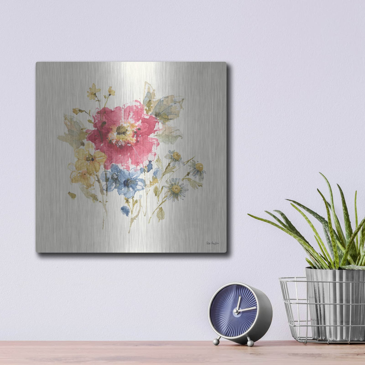 'Summer Garden V' by Lisa Audit – Metal Wall Art, 12x12 room view