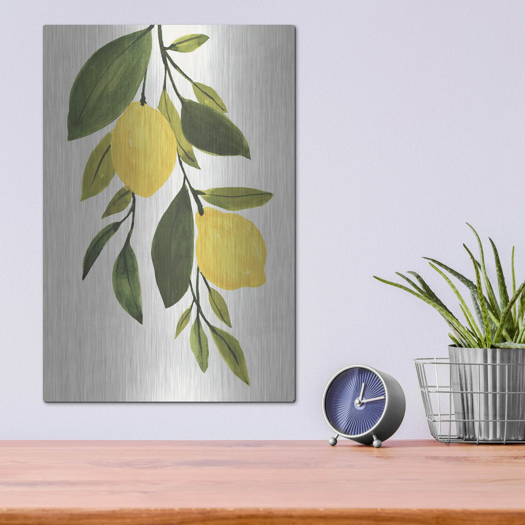 'Lemon Branch 2' by Annie Warren – Metal Wall Art, 12x16 room view