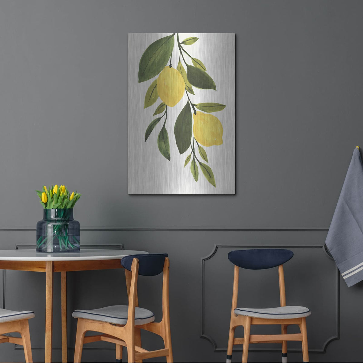 'Lemon Branch 2' by Annie Warren – Metal Wall Art, 24x36 room view